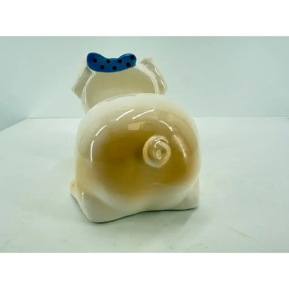 Whimsical Pig Napkin Holder Ceramic Chef Piggy Vintage Kitsch Farmhouse Kitchen